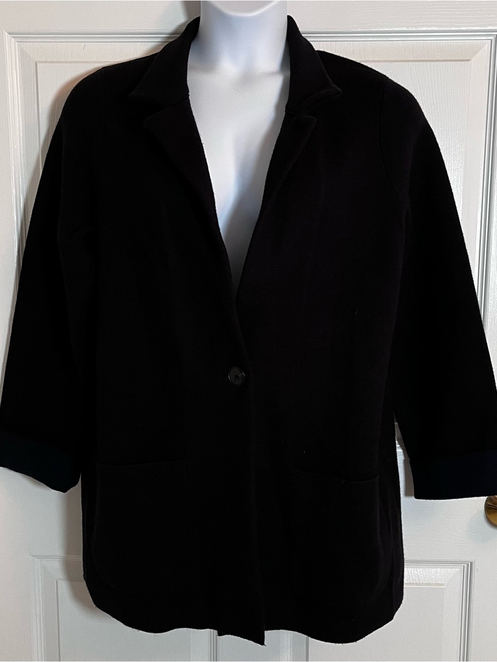 Anthropologie Moulinette Soeurs Knit Blazer Coatigan Jacket Black XL Longline